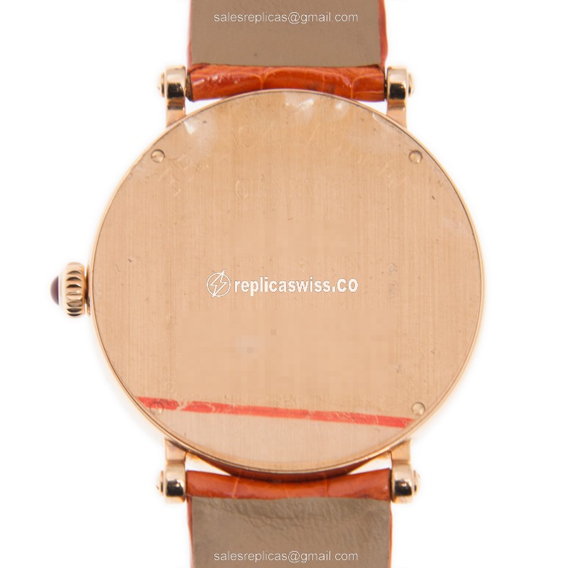 Franck Muller 8038 QZ COL DRM R D 18kt Rose Gold Quartz White Dial Orange Leather Buckle - View 3