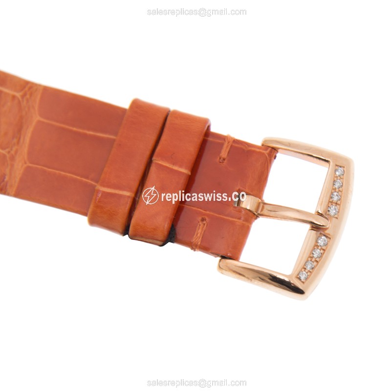 Franck Muller 8038 QZ COL DRM R D 18kt Rose Gold Quartz White Dial Orange Leather Buckle - View 4