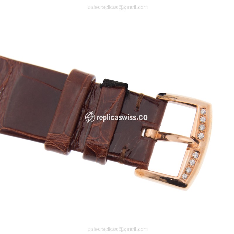 Franck Muller 8038 QZ COL DRM R D CD 1P 5N Round - Quartz - 18kt Rose Gold - Diamonds on White Dial - Leather Strap, Buckle Clasp - View 4