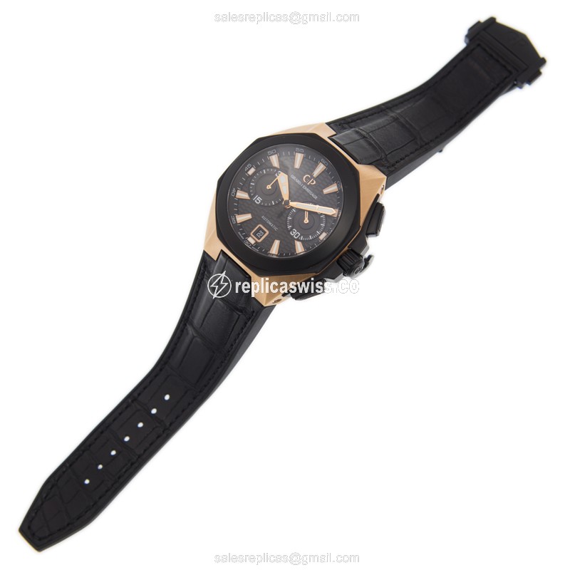 Girard Perregaux 49970-34-633-BB6B Replica - Automatic - Rose Gold - Ceramic - Black Dial - Alligator Black - View 2