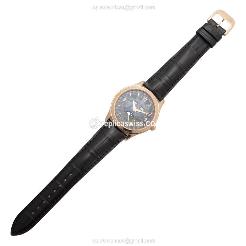 Jaeger-Lecoultre Q1552540 Replica - Ultra Thin - Automatic - 18kt Rose Gold - Brown Dial - Leather Strap - View 2