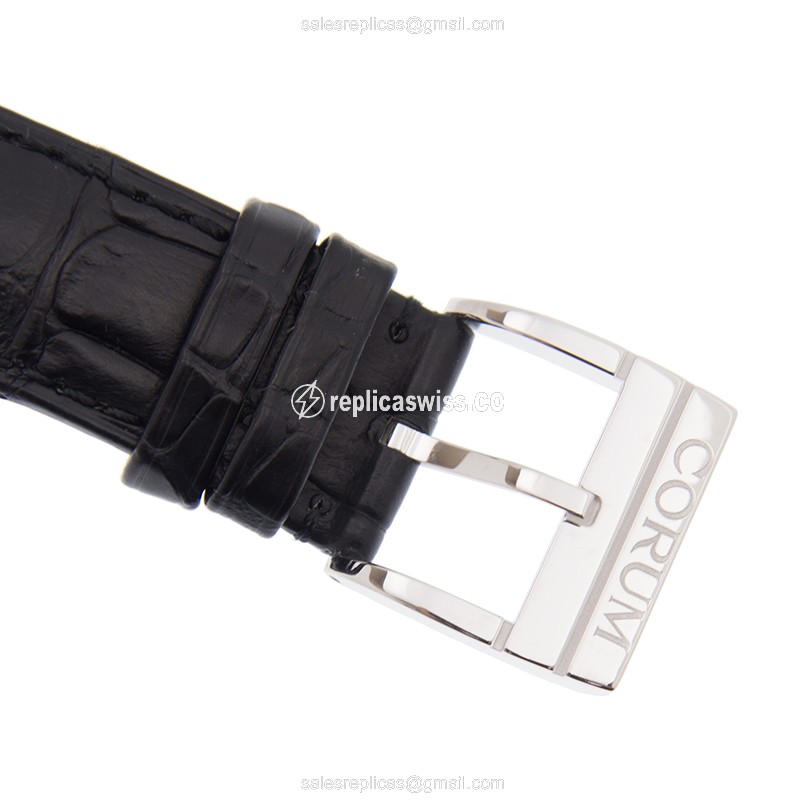 Corum Replica Bridge - Manual - 18kt Gold - Transparent Dial - Black Alligator Strap - View 4