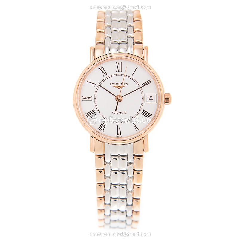 Longines Presence Replica - 18kt Rose Gold/Steel Case - White Dial | Automatic - View 2