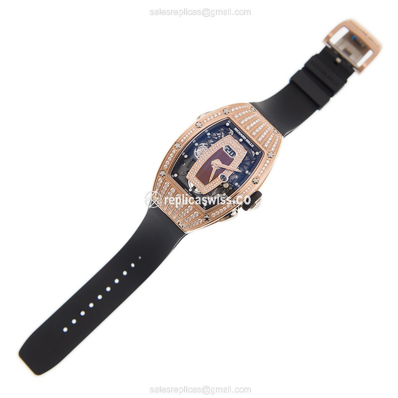 Richard Mille RM037 Lady Series - Auto - 18K Rose Gold - Gold Dial - Rubber Strap - View 2