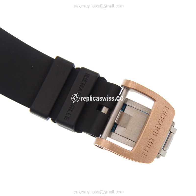 Richard Mille RM037 Lady Series - Auto - 18K Rose Gold - Gold Dial - Rubber Strap - View 4