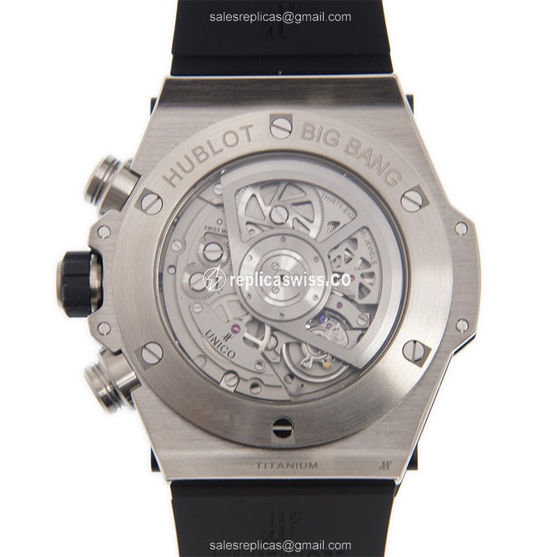 Hublot BIG BANG Replica - Automatic - Silver Dial - Black Rubber Strap - View 3