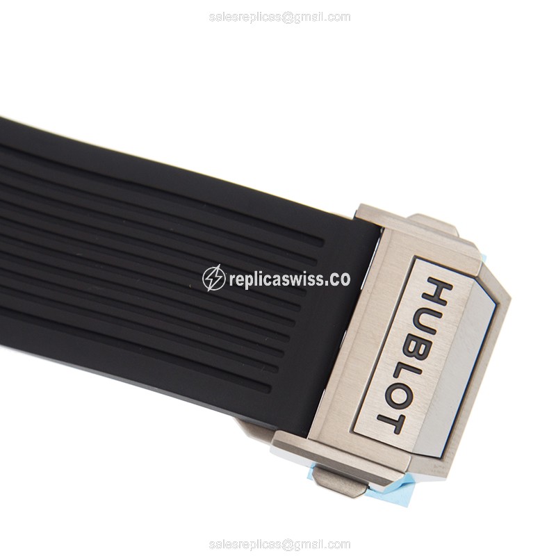 Hublot BIG BANG Replica - Automatic - Silver Dial - Black Rubber Strap - View 4