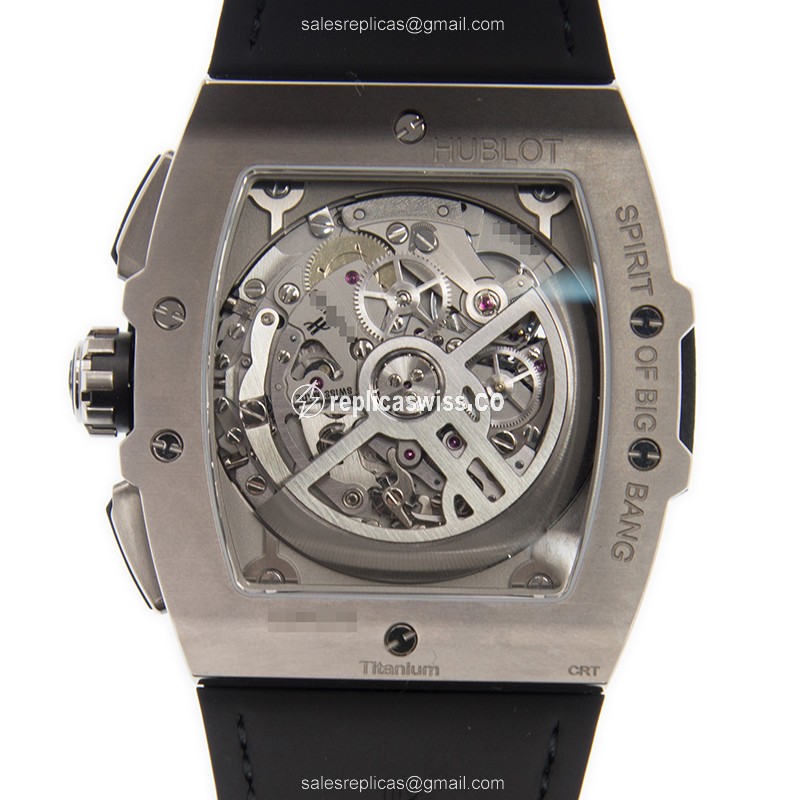 Hublot Spirit of Big Bang Replica - Automatic - Silver Dial - Black Leather Strap - View 3