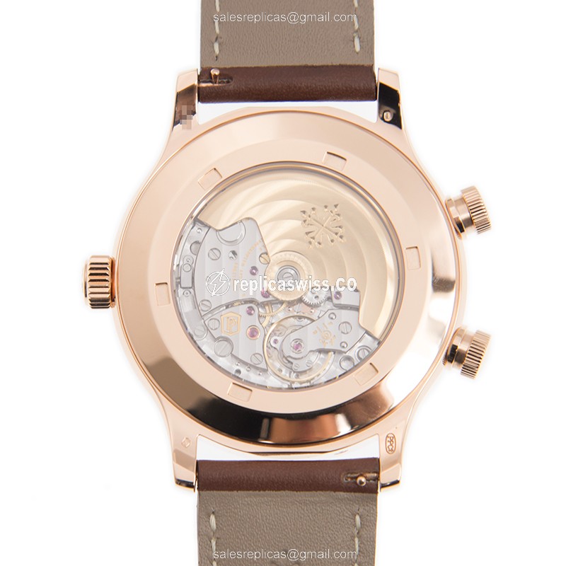 Patek Philippe 5524R-001 Replica - Automatic - 18kt Rose Gold - Brown Dial, Leather Strap - View 3