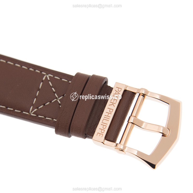 Patek Philippe 5524R-001 Replica - Automatic - 18kt Rose Gold - Brown Dial, Leather Strap - View 4