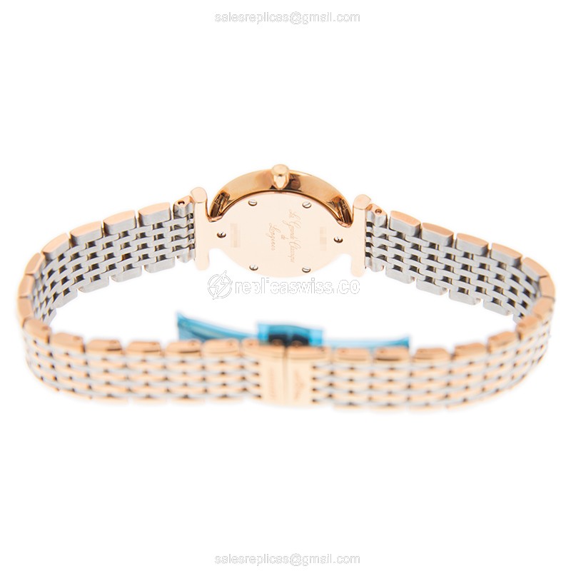 Longines LA GRANDE Quartz 18kt Rose Gold & Steel - Automatic, White Dial, Gold Clasp & Strap - View 4