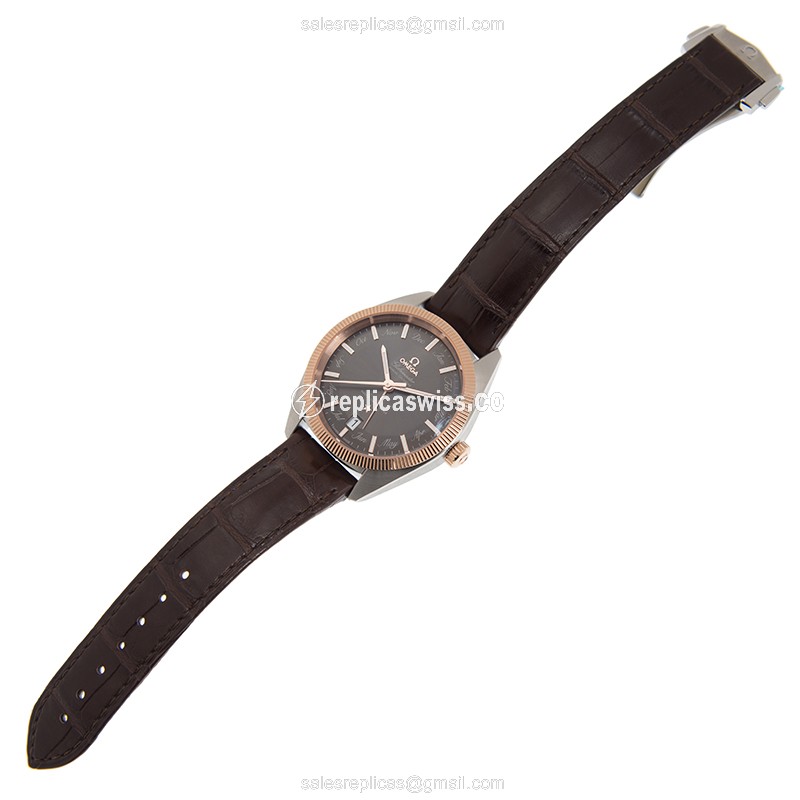 Omega Constellation Replica - Automatic - Stainless Steel - Gray Dial - Brown Leather Strap - View 2