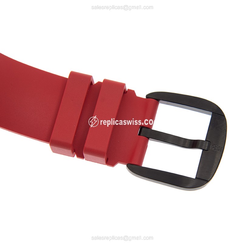 Corum PIRA Bubble Replica - Automatic - Black Dial - Red Rubber Strap - Sapphire Crystal - View 4