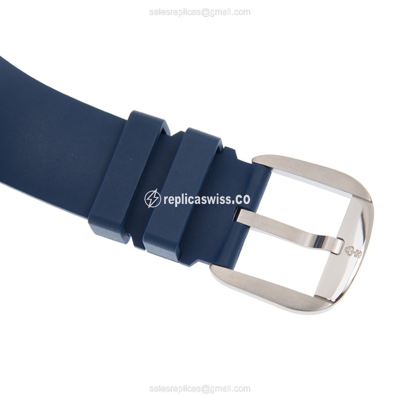 Corum Bubble Replica - Automatic - Blue Dial - Steel Case - Blue Rubber Strap - View 4
