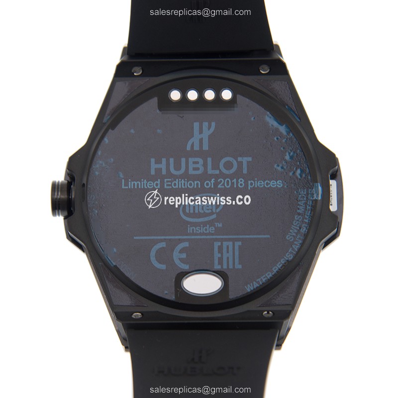 Hublot BIG BANG Replica - PVD Titanium - Black Dial - Rubber Strap - Black Clasp - View 3
