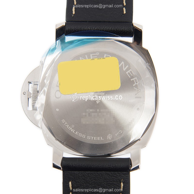 Panerai PAM00773 LUMINOR Manual - Black Dial - Steel Case - Leather Black Strap - View 3