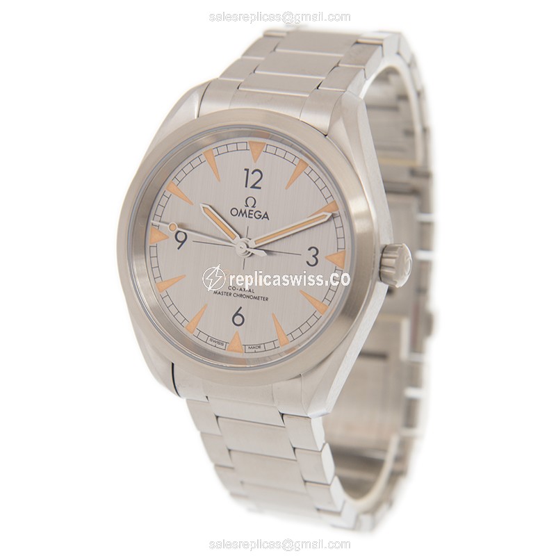 Omega 220.10.40.20.06.001 RAILMASTER Replica - Automatic - Steel Case - Gray Dial, Silver Clasp & Steel Strap - View 3