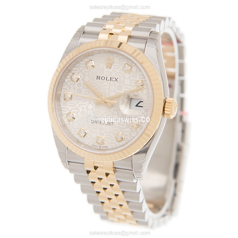 Rolex Datejust Replica - Automatic - Silver Dial on 18kt Steel Strap - View 3