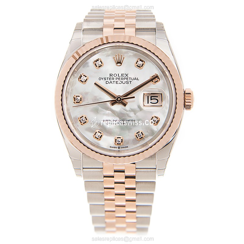 Rolex Datejust Replica - Automatic - White Dial on Steel Strap - View 2