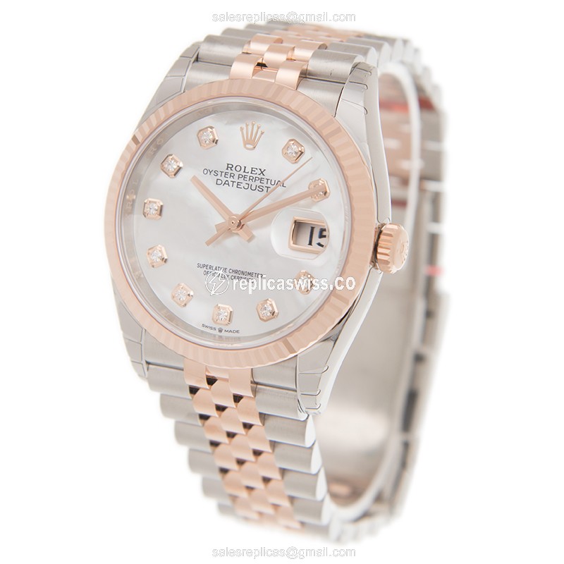 Rolex Datejust Replica - Automatic - White Dial on Steel Strap - View 3