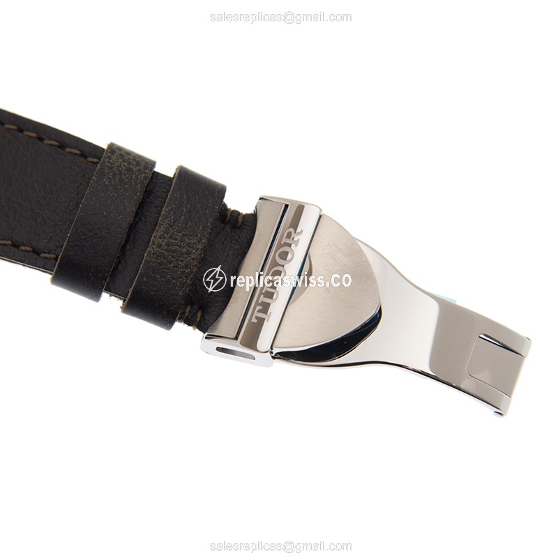 Tudor Black Bay Replica - Automatic - 18kt Gold & Steel - Gold Dial - Leather Strap - Clasp - View 4