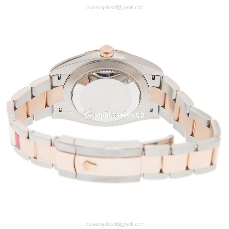 Rolex Datejust Replica - Automatic - 18kt Rose & Steel - Brown Dial - Gold Clasp - View 4