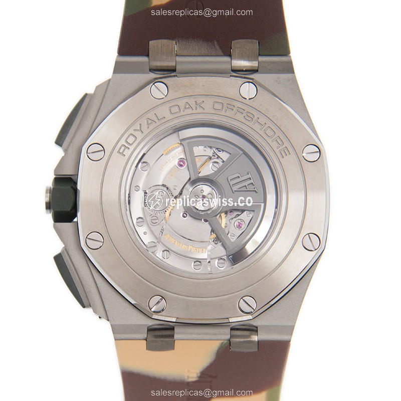 Audemars Piguet ROYAL OAK OFFSHORE Replica - Automatic - Brown Dial - Steel Case - Rubber Strap - View 3