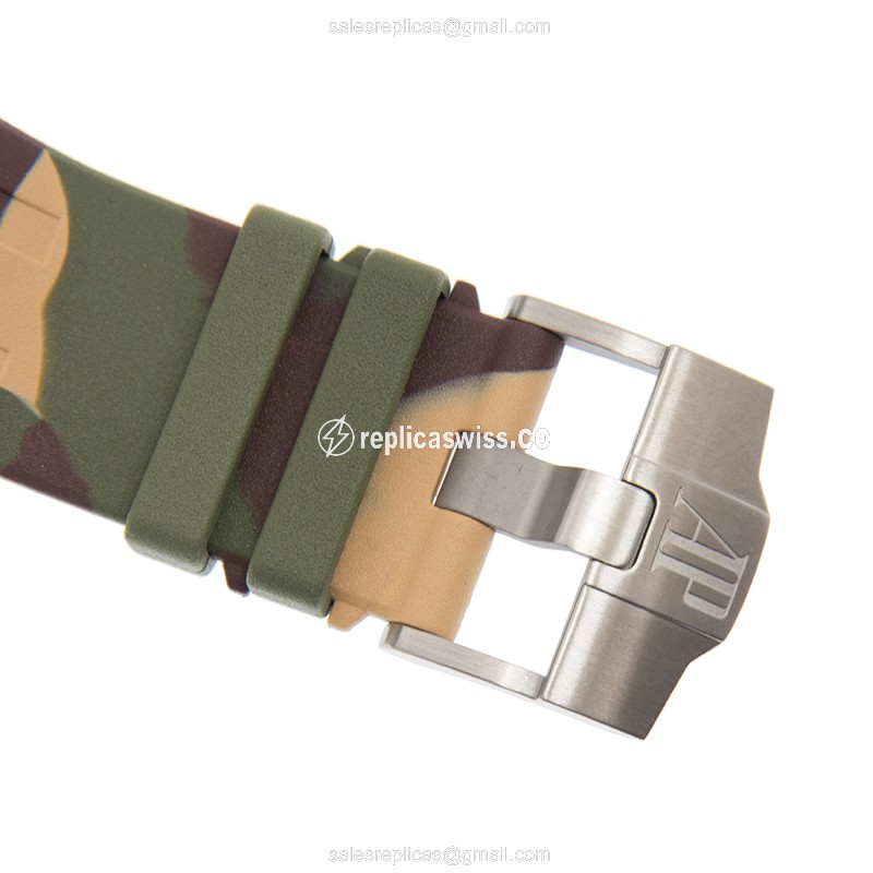Audemars Piguet ROYAL OAK OFFSHORE Replica - Automatic - Brown Dial - Steel Case - Rubber Strap - View 4