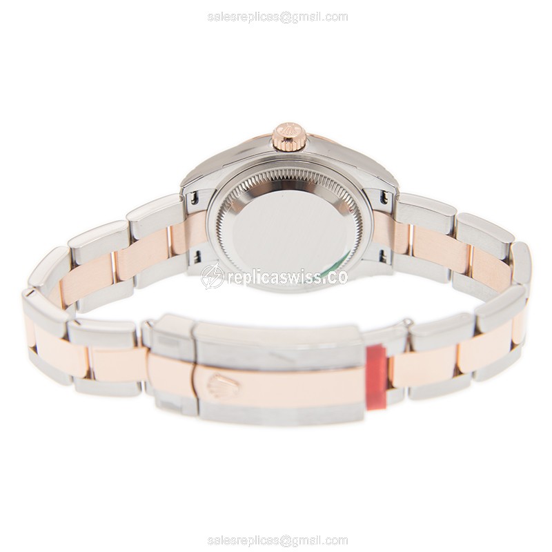 Rolex Lady Datejust Replica - Automatic - 18kt Rose Gold Case - Brown Dial - View 4