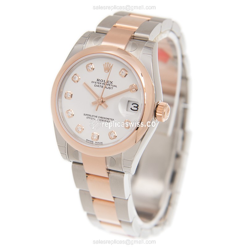 Rolex Datejust Replica - Automatic - White Dial on 18kt Steel & Gold Clasp - View 3