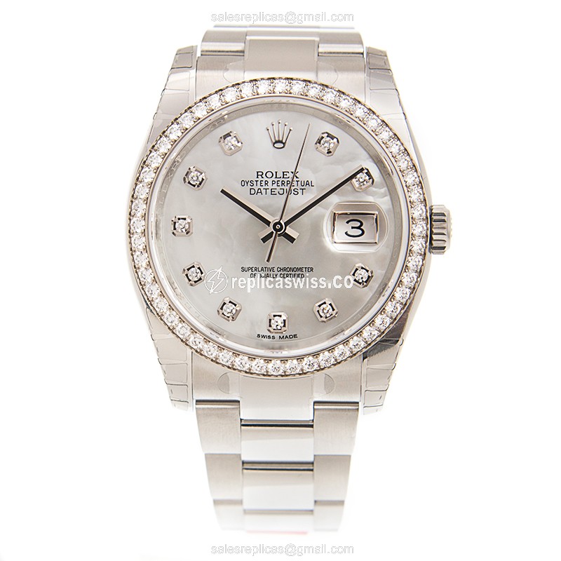 Rolex Datejust Replica - Automatic - White Gold & Steel - White Dial - View 2