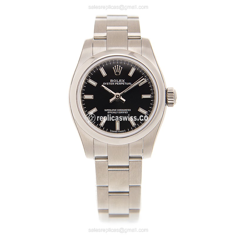 Rolex 176200-0017 Replica - OYSTER Perp Auto - Black Dial - Steel Case & Band - View 2