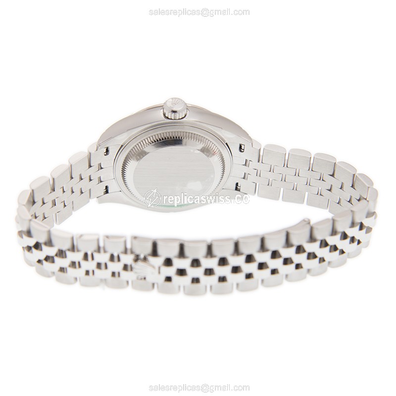 Rolex Datejust Lady Replica - Automatic - White Gold & Steel - Gray Dial - View 4