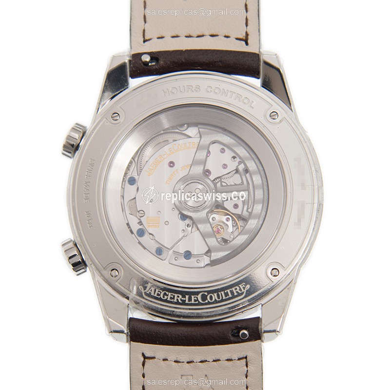 Jaeger-Lecoultre Polaris Date Replica - Auto - Blue Dial - Stainless Steel - Brown Alligator Strap - View 3