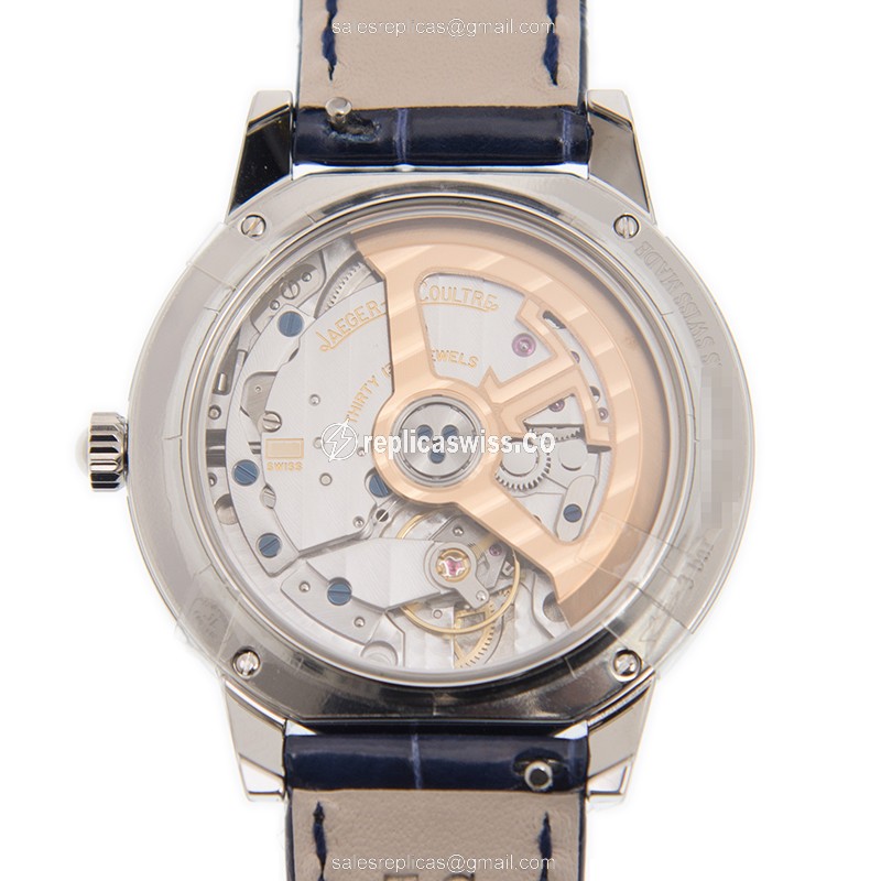 Jaeger-Lecoultre Rendez-Vous Replica - Automatic - Stainless Steel - Blue Dial & Diamond - Alligator Blue Strap - View 3