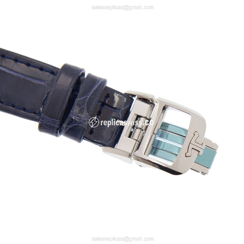 Jaeger-Lecoultre Rendez-Vous Replica - Automatic - Stainless Steel - Blue Dial & Diamond - Alligator Blue Strap - View 4