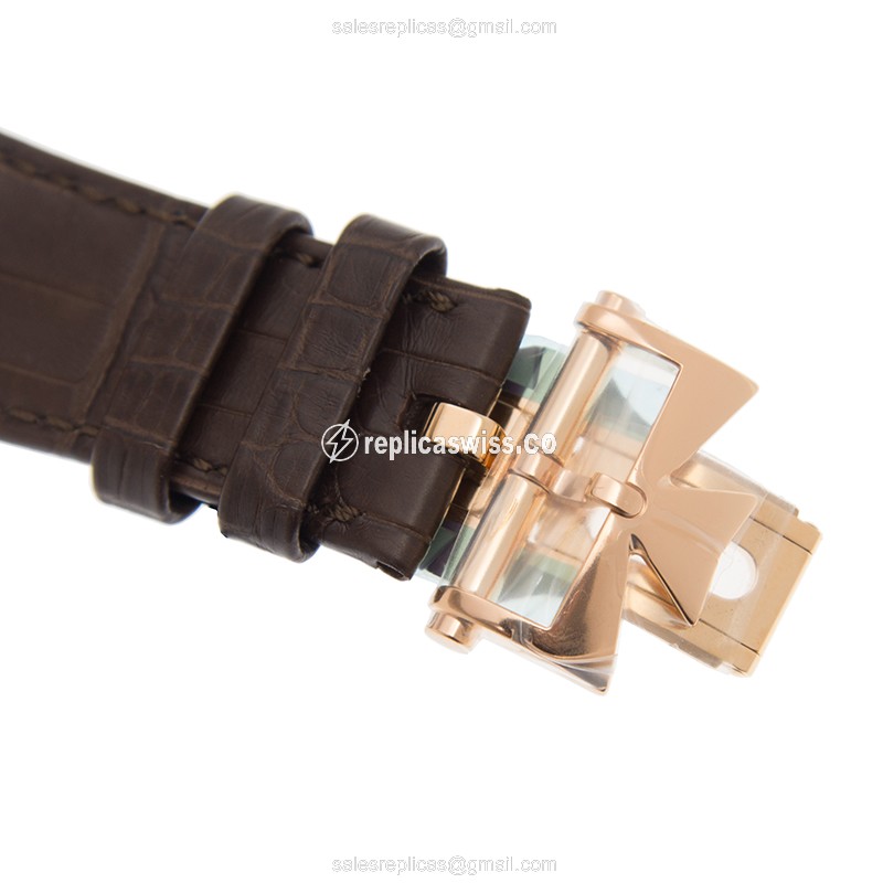 Vacheron Constantin Overseas Replica - Auto - Gold - Brown - View 4