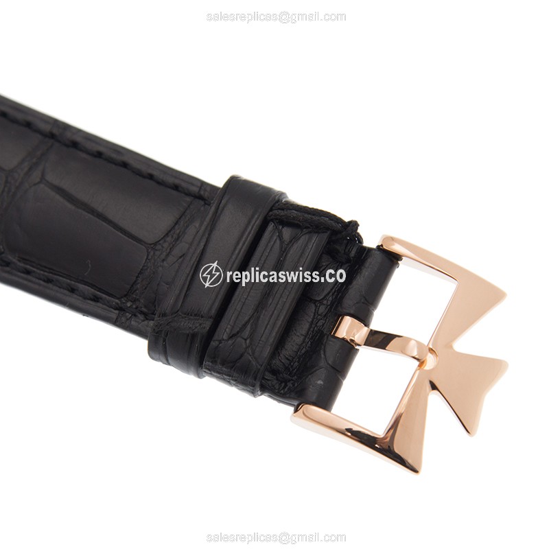 Vacheron Constantin Patrimony Traditionnelle - 18kt Rose Gold - Automatic - Black Dial - Alligator Strap - Buckle Clasp - View 4