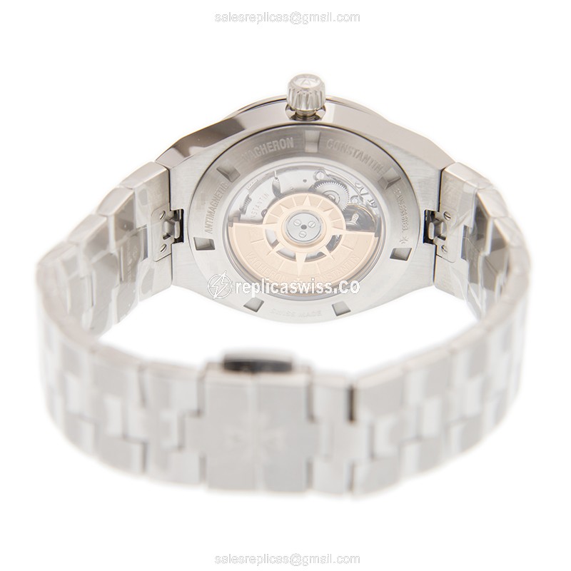 Vacheron Constantin Overseas Replica - Automatic - Diamond Dial - Brown - Steel Clasp & Silver Strap - View 4