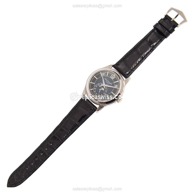 Patek Philippe 5205G-013 Replica - Automatic - 18kt Gold Case - Blue Dial, Buckle Clasp - View 2