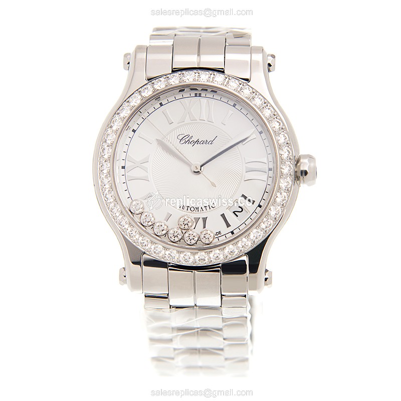 Chopard Happy Sport - Automatic - Stainless Steel & Diamond - Silver Dial - View 2