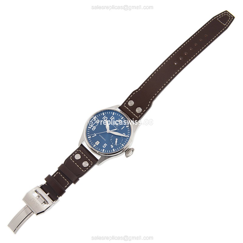 IWC PILOTS Replica - Automatic - Blue Dial - Brown Cowhide - Stainless Steel Clasp - View 2