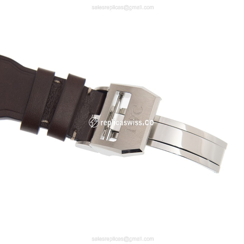 IWC PILOTS Replica - Automatic - Blue Dial - Brown Cowhide - Stainless Steel Clasp - View 4