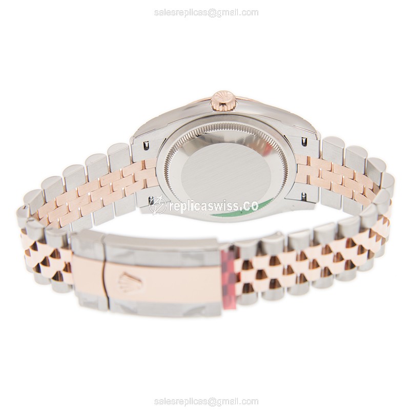 Rolex Datejust Replica - Automatic - 18kt Rose & Steel - Gray Dial - Gold Strap - View 4