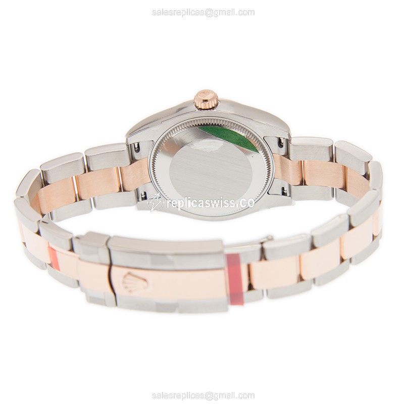 Rolex Datejust Replica - Automatic - 18kt Rose Gold & Steel Case - Black Dial - View 4