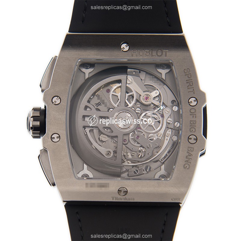 Hublot BIG BANG Replica - Automatic - Titanium Case - Silver Dial - Black Cowhide Strap - View 3