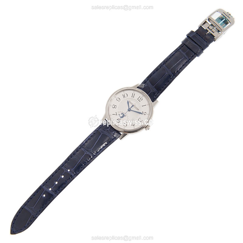 Jaeger-Lecoultre Q3448410 Rendez-Vous Replica - Automatic - Steel Case - White Dial - Blue Leather Strap - View 2
