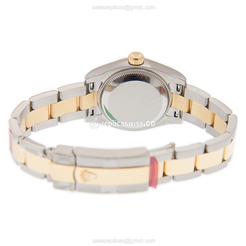 Rolex Lady Datejust Replica: Automatic, Black Dial, 18kt Gold & Steel Clasp - View 4