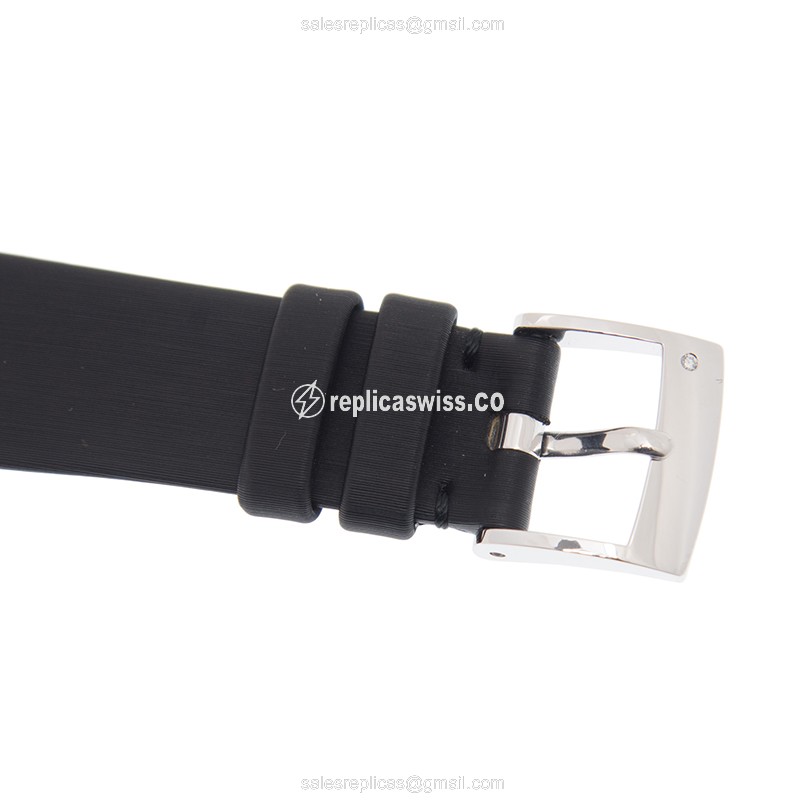 Piaget Limelight Replica - Quartz - 18kt White Gold - White Dial - Silk Black Strap - View 4