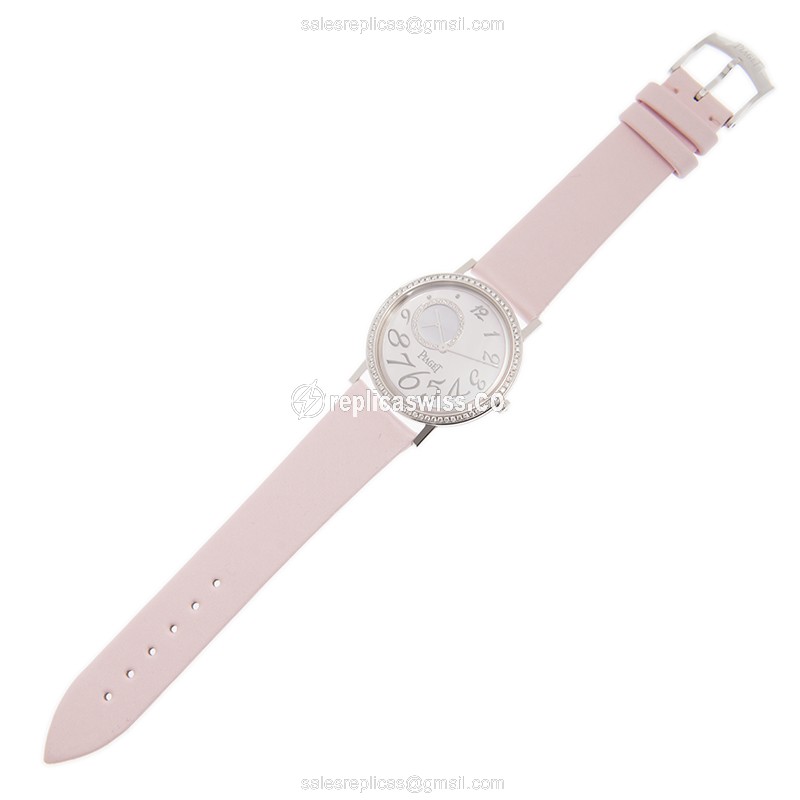 Piaget ALTIPLANO Replica - Manual - 18kt White Gold - Diamond - White Dial - Pink Silk Buckle - View 2